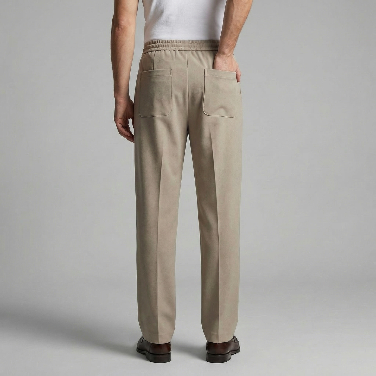 Men's Wide Leg Trousers with Drawstring