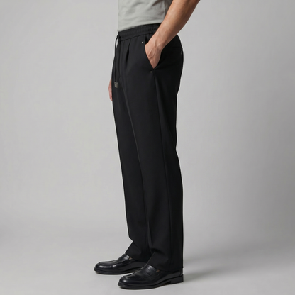 Men's Wide Leg Trousers with Drawstring