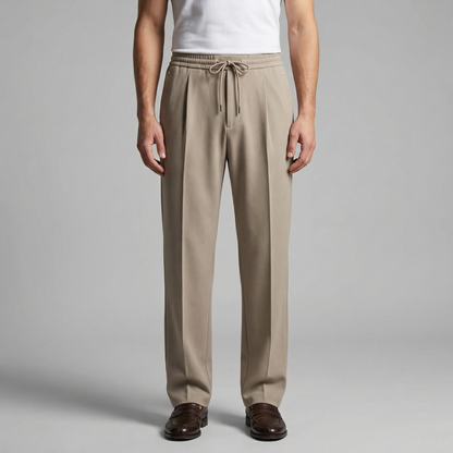 Men's Wide Leg Trousers with Drawstring
