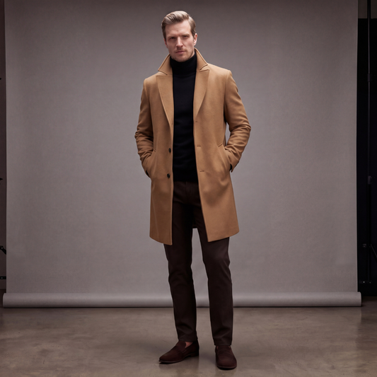 Men's Wool Overcoat Classic Long Coat