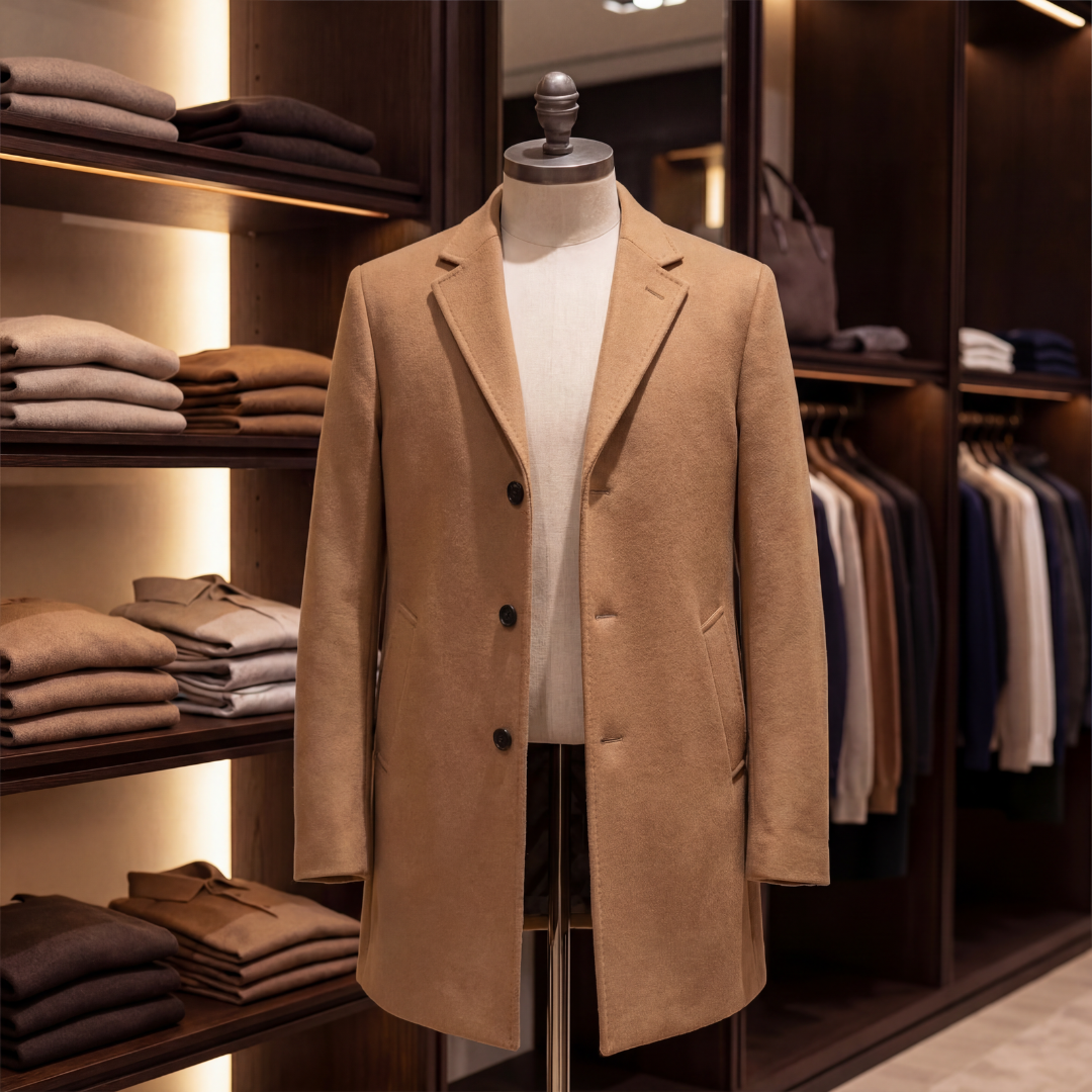 Men's Wool Overcoat Classic Long Coat