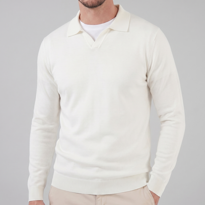 Men's Wool V-Neck Polo