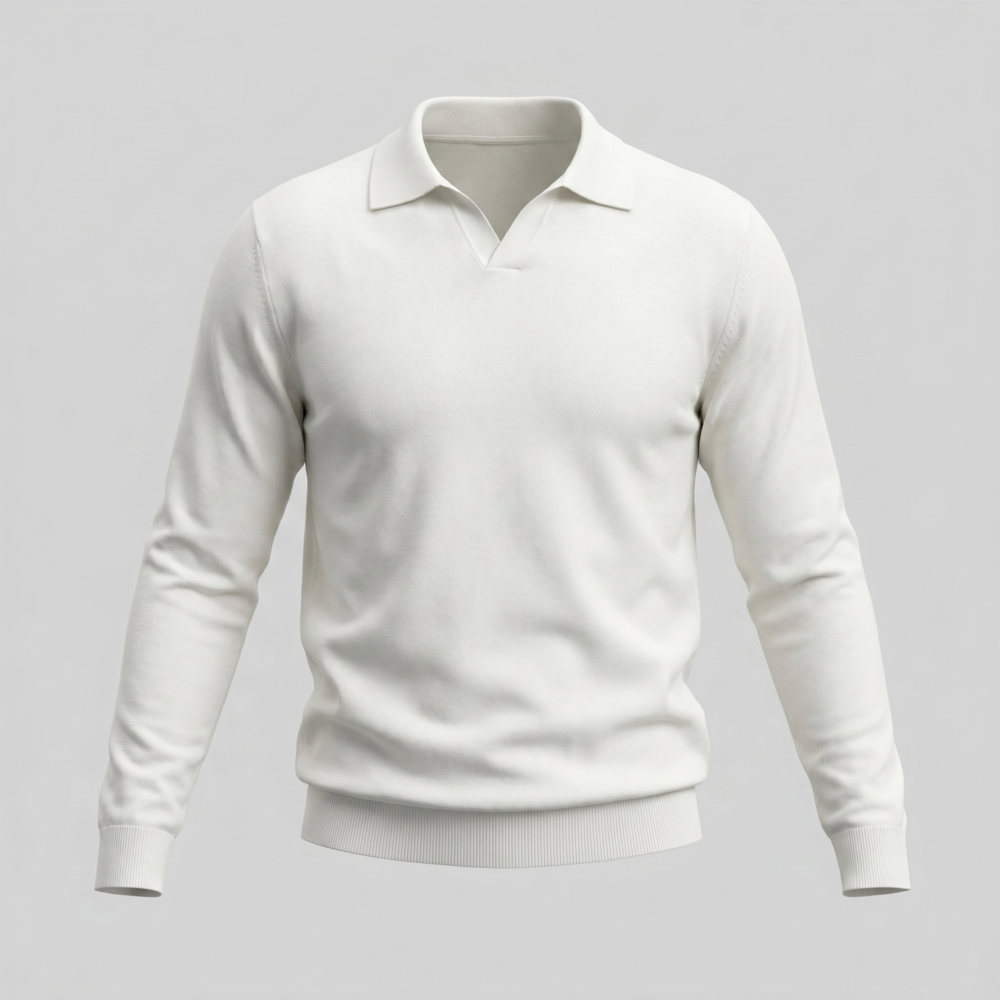 Men's Wool V-Neck Polo