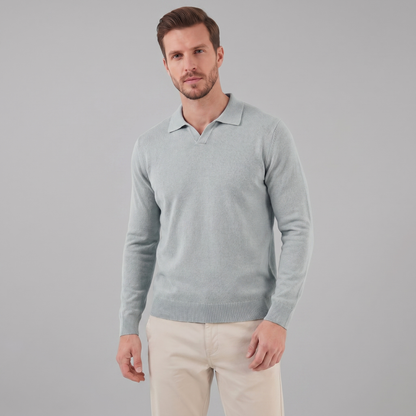 Men's Wool V-Neck Polo