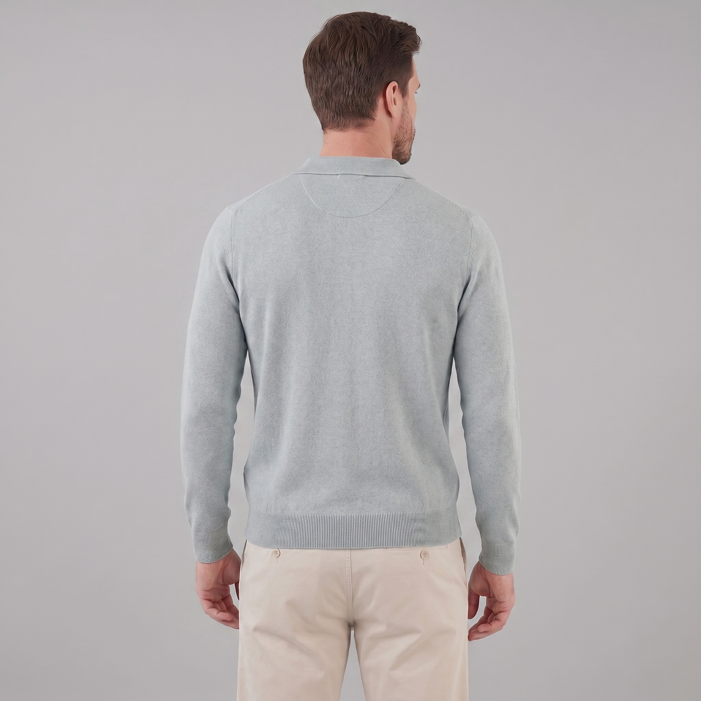 Men's Wool V-Neck Polo