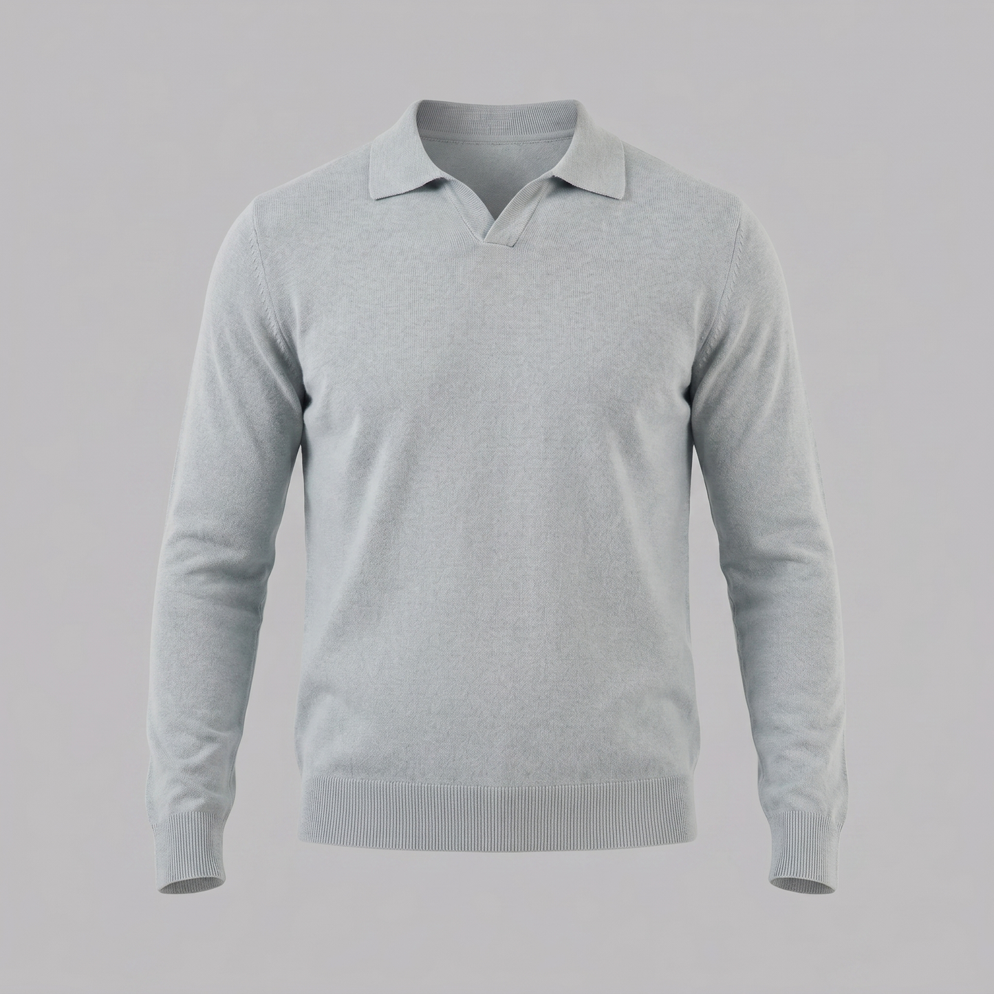Men's Wool V-Neck Polo