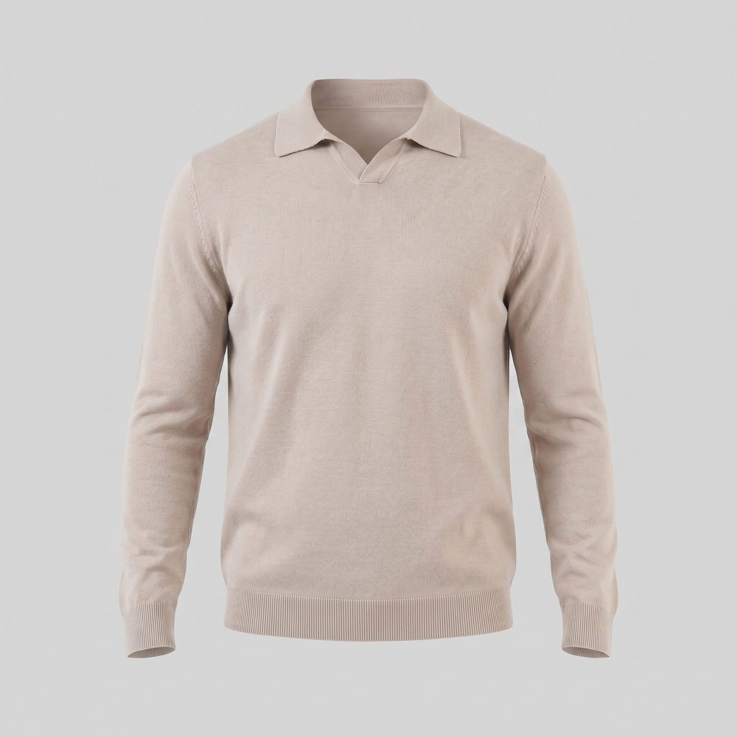 Men's Wool V-Neck Polo
