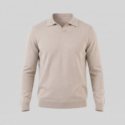 Men's Wool V-Neck Polo