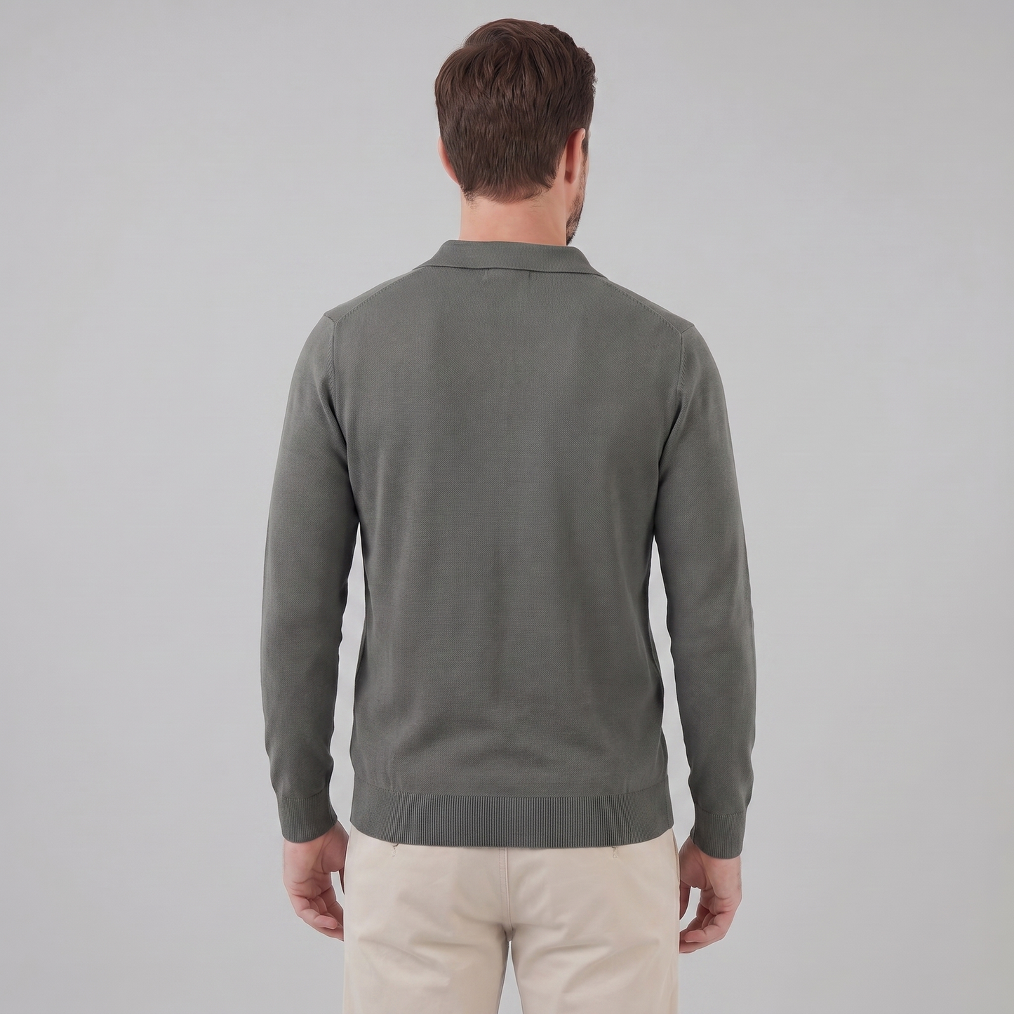 Men's Wool V-Neck Polo