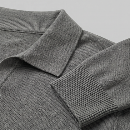 Men's Wool V-Neck Polo