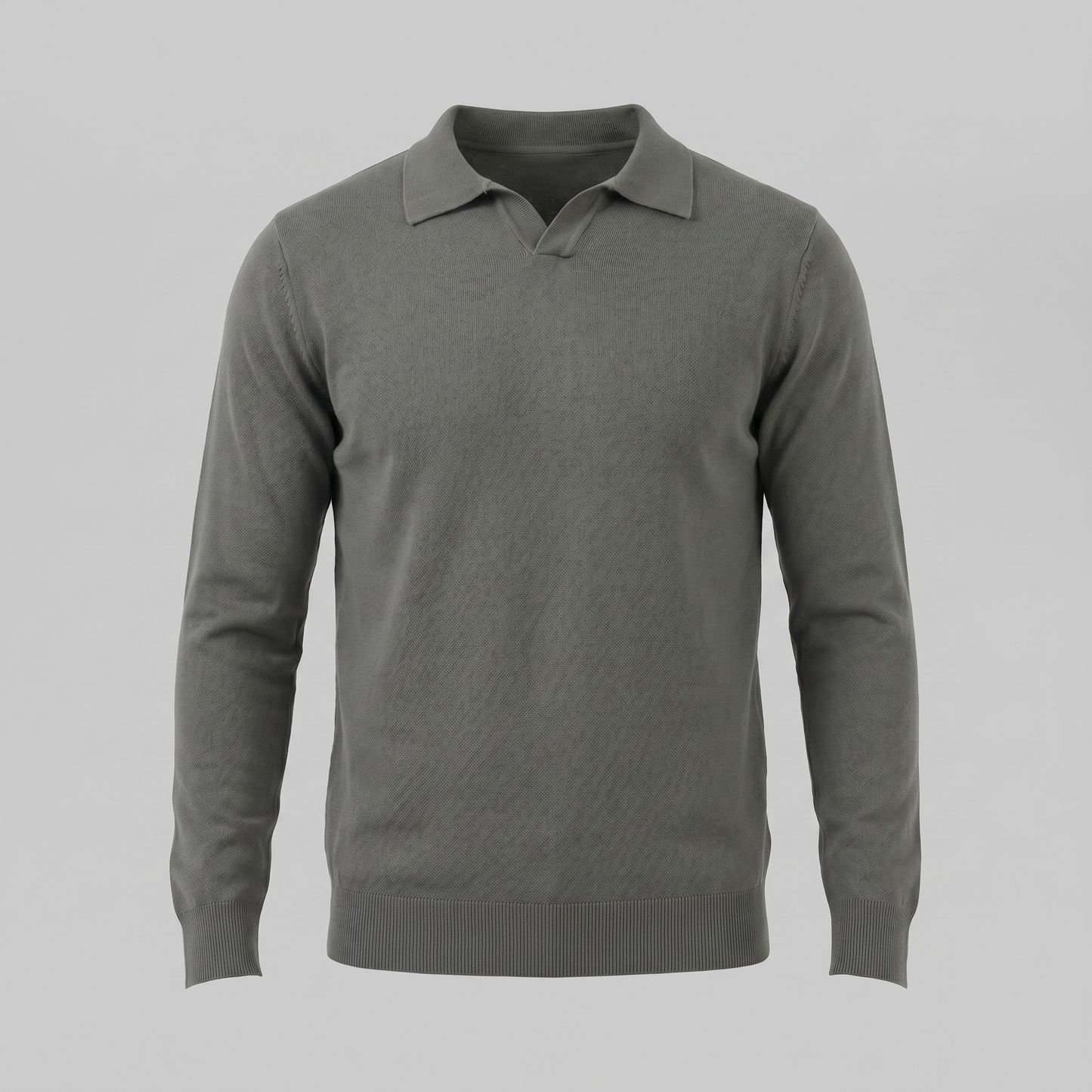 Men's Wool V-Neck Polo