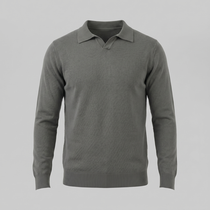 Men's Wool V-Neck Polo