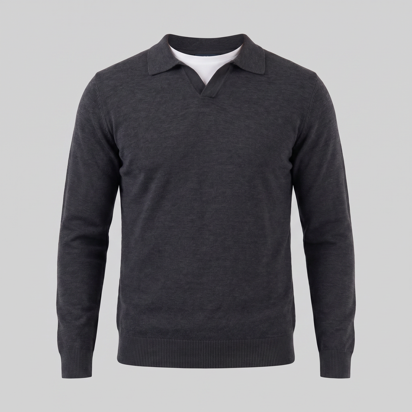 Men's Wool V-Neck Polo