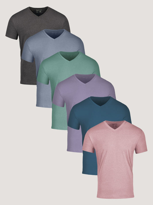 Kit com 6 Camisetas Masculinas Gola V