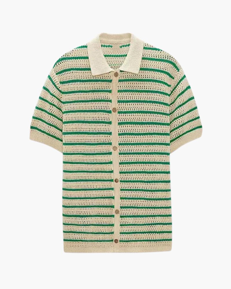 Wearing Marbella Knitted Button Shirt