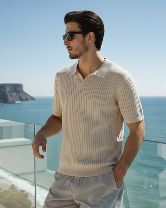 Wearing Men Premium Ribbed Polo